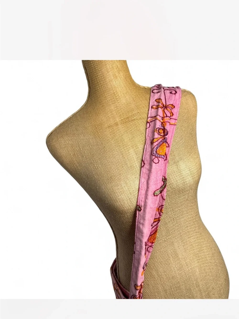 Boho Pink Embroidered Shoulder Bag